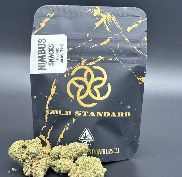 NIMBUS SNACKS LIGHT DEP FLOWER BY GOLD STANDARD 3.5G THC 29.9%