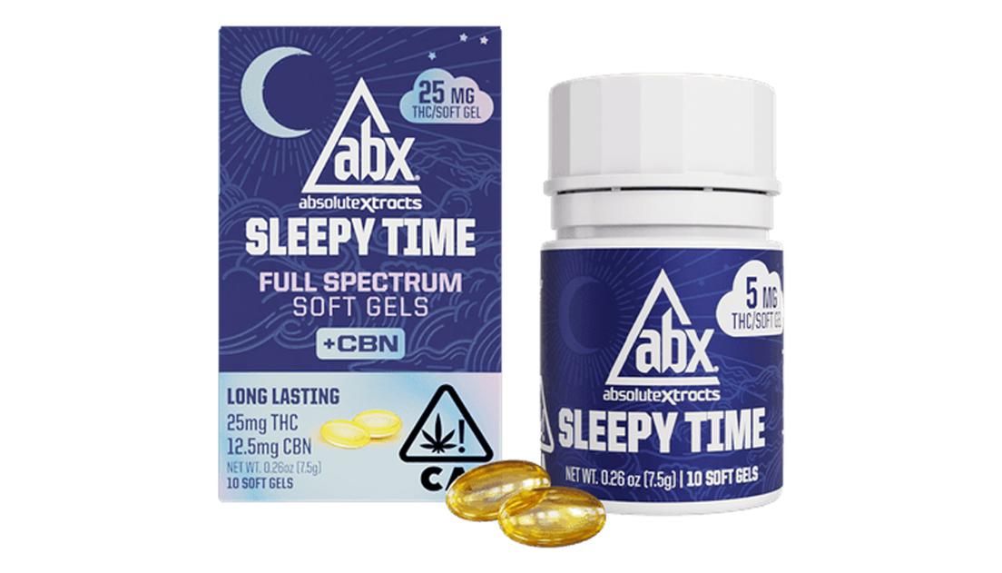 ABX Sleepy Time Solventless + CBN Soft Gels 25mg THC (30 capsules)