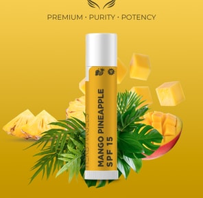 1:1 50mg CBD : 50mg THC Mango Pineapple SPF 15 Lip Balm by Herb Angels