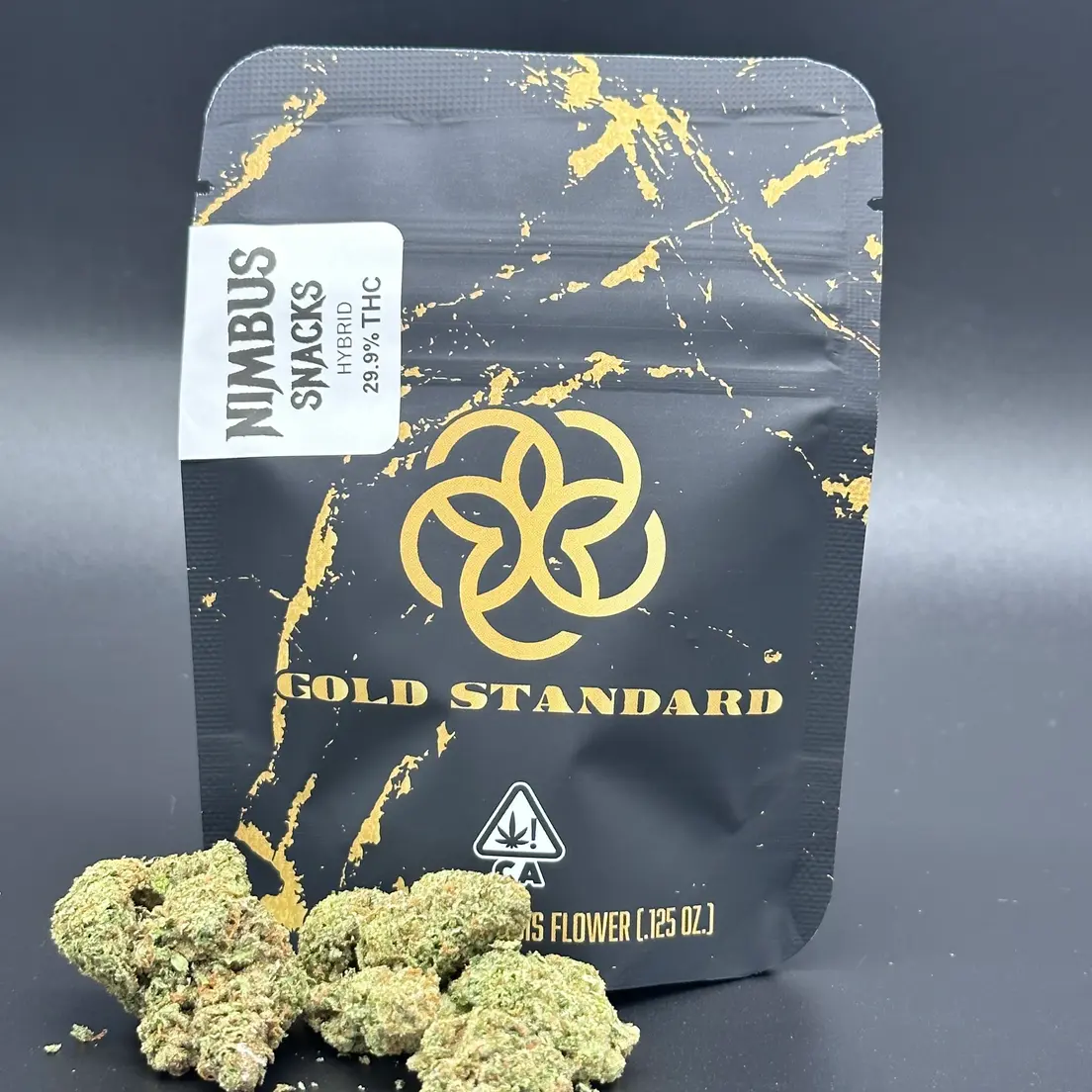 NIMBUS SNACKS LIGHT DEP FLOWER BY GOLD STANDARD 3.5G THC 29.9%