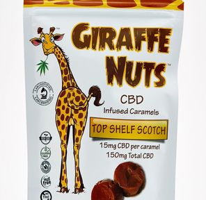 Giraffe Nuts Infused Caramels | Top Shelf Scotch | 15mg Hemp CBD per piece - 10 Pieces Per package