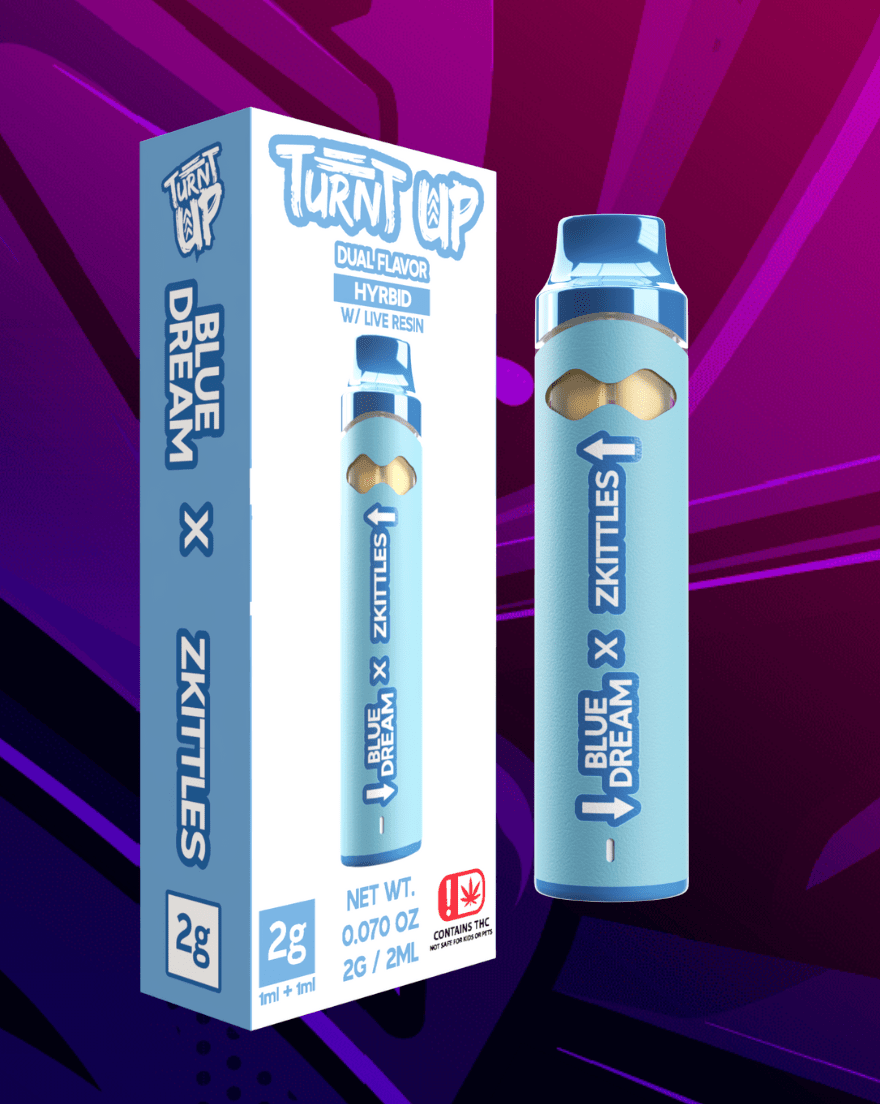 TURNT UP 2G DUAL CHAMBER DISPOSABLE- BLUE DREAM X ZKITTLES at The