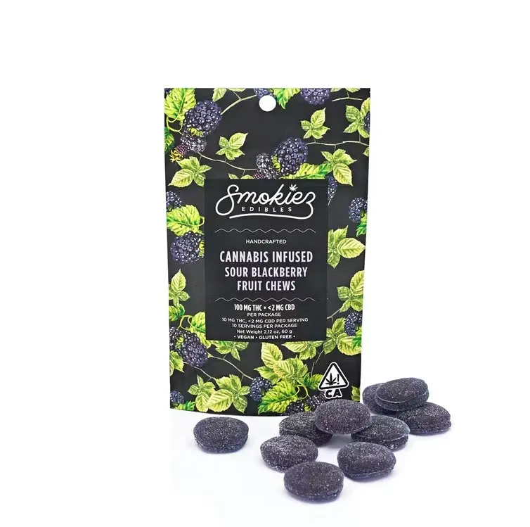 Smokiez Fruit Chews Sour Blackberry 100mg