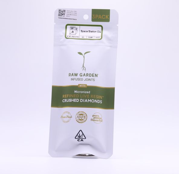 Raw Garden- SPACE STATION OG 3 PACK DIAMOND INFUSED JOINTS