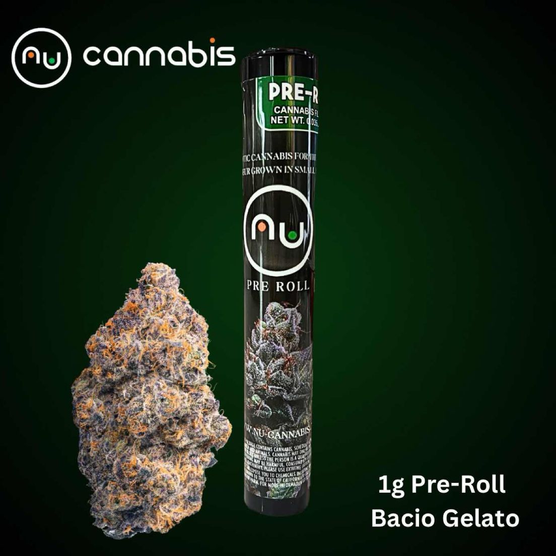 NU Bacio Gelato 1.25G Preroll INDOOR PREMIUM CANNABIS