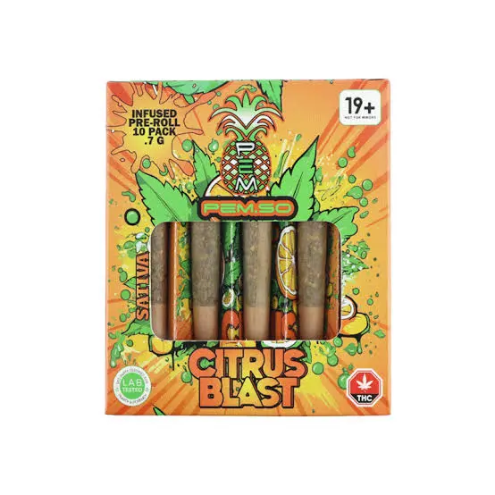 10 × 0.7g - Sativa Infused Pre-Rolls PEM