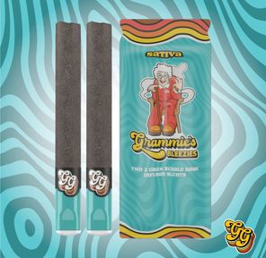 GRAMMIES BLEEZIES BLUE DREAM BUBBLE HASH INFUSED 2G BLUNT 2 PACK 4G