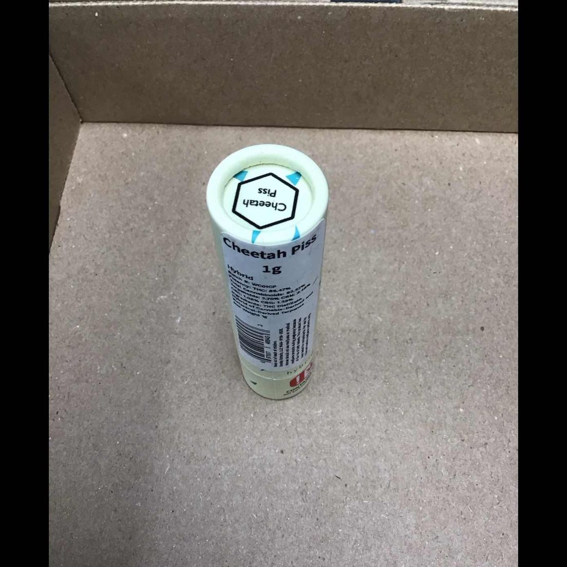 Cheetah Piss 1g Distillate Cartridge Sunday Extracts