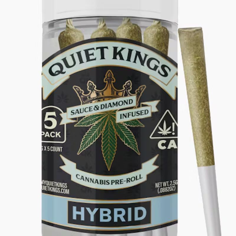 Quiet Kings - Sauce and Diamond Infused Pre Roll - Cali Smores - 5 pk 0.5g