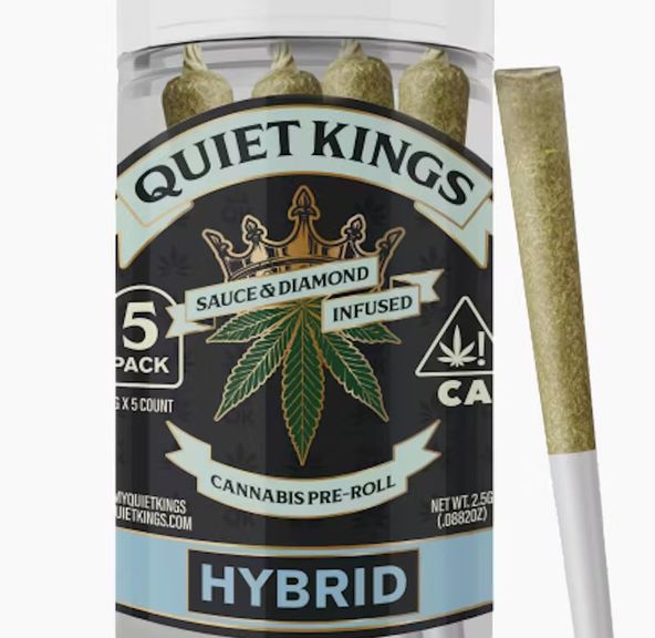 Quiet Kings - Sauce and Diamond Infused Pre Roll - Cali Smores - 5 pk 0.5g