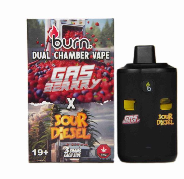 6 Gram Dual Chamber Burn Disposable – Gas Berry + Sour Diesel (3+3 Gram)