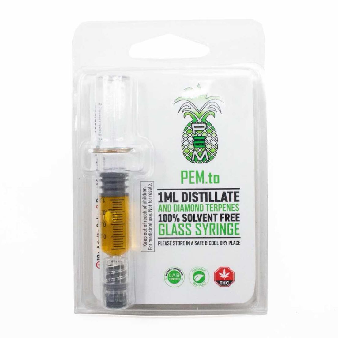 PEM 1ml THC Distillate Syringe $35