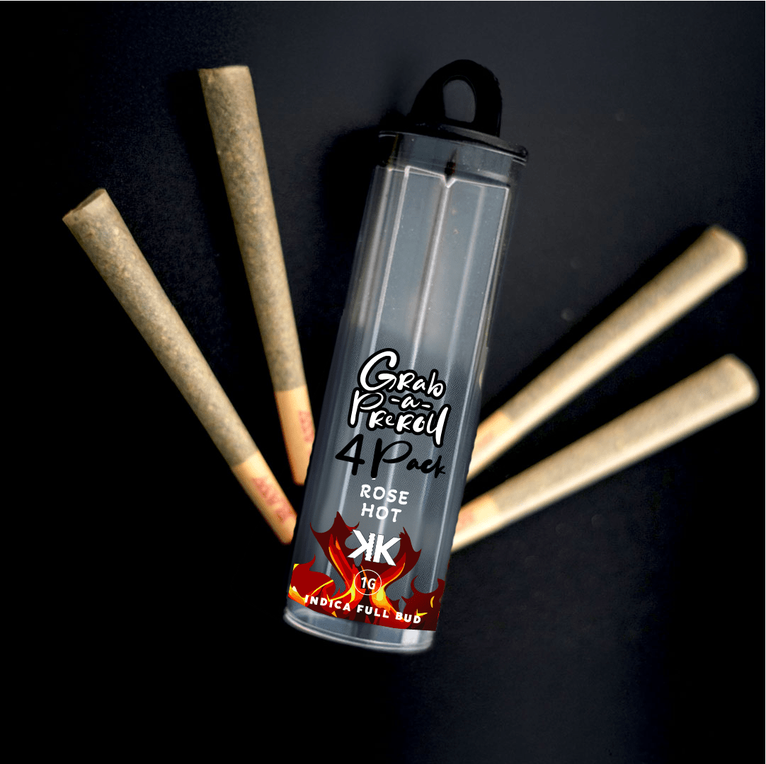 1G X 4 Rose Hot Grabba Pre Roll 4 Pack by Kushkraft