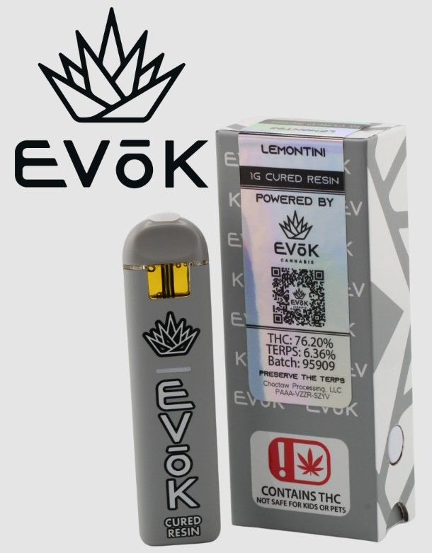 Evok 1g Cured Resin Disposable Cart - Lemontini