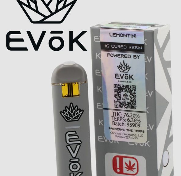 Evok 1g Cured Resin Disposable Cart - Lemontini
