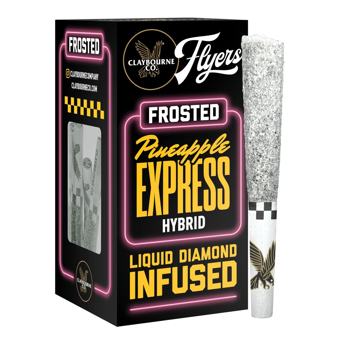 Claybourne Co. - Frosted Flyers - (x5) .5g Infused Prerolls - 2.5g - Pineapple Express