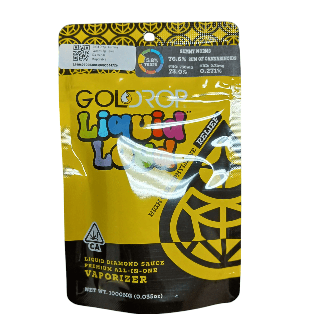 Gold Drop - Gummy Worms 1g Liquid Diamonds Disposable