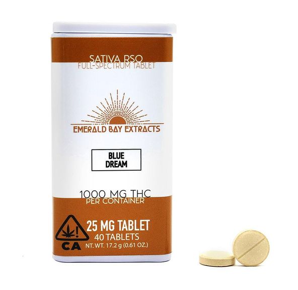 Emerald Bay Extracts 25mg Tablets Sativa Blue Dream 1000mg Package