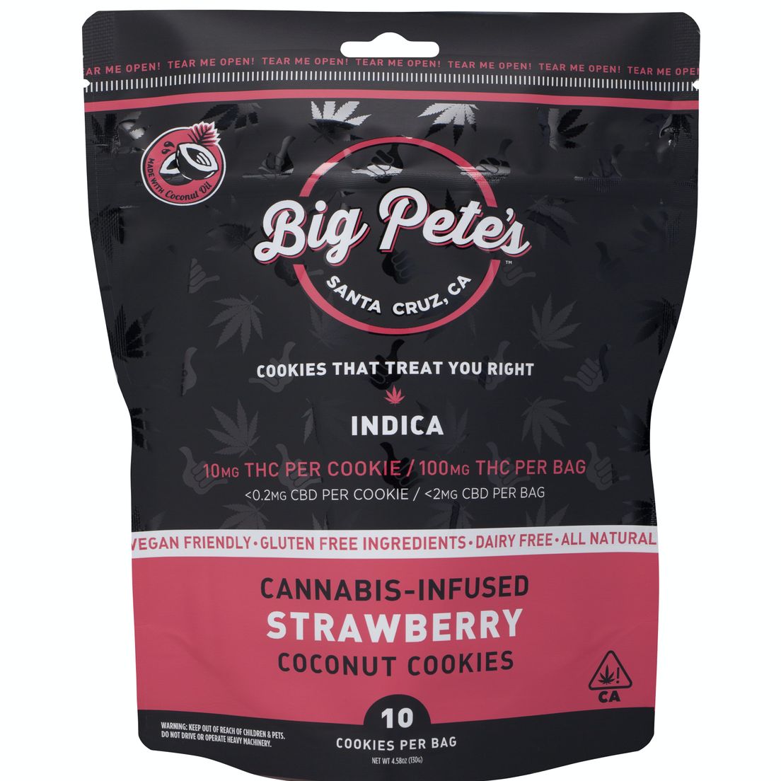 [Big Petes Treats] THC Cookies - 100mg - Strawberry Coconut (I)