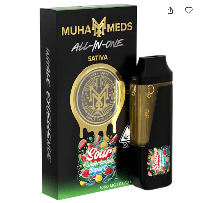 Muha Meds - Sour Watermelon Squirt 1000mg All in One 1g