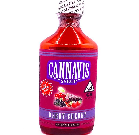 1,000mg Berry Cherry Extra Strength Syrup - Cannavis (6.7oz)