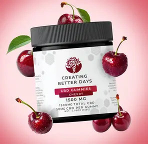 CBDays 50mg CBD Cherry Gummies, 30ct.