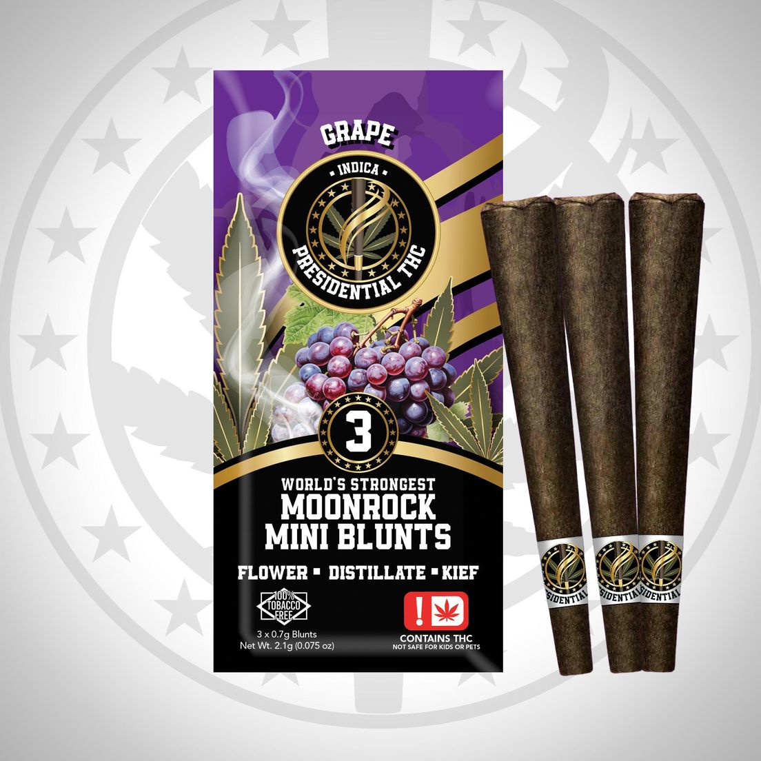 Presidential Moonroock Mini Blunts 3pk (Grape)