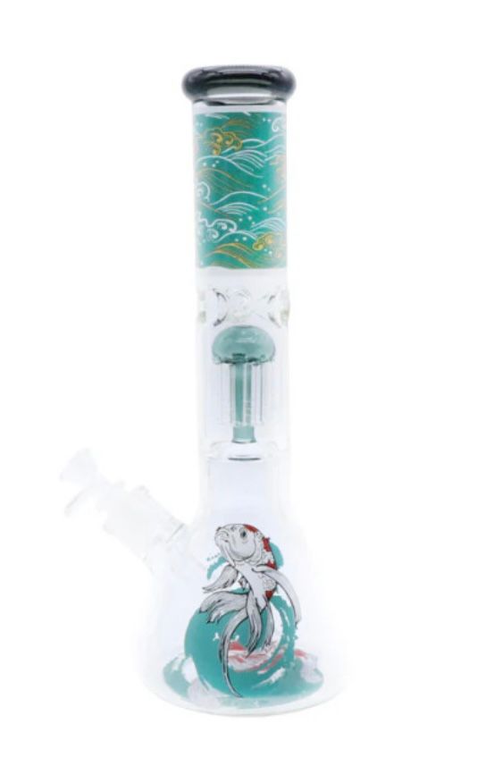 BHQF Infyniti Untamed Collection - 14" Beaker w/ 12-Arm Tree Perc Ice Pinch