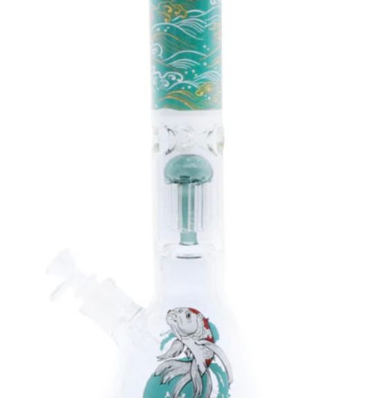 BHQF Infyniti Untamed Collection - 14" Beaker w/ 12-Arm Tree Perc Ice Pinch