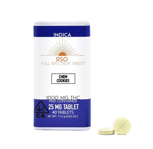 Emerald Bay Extracts 25mg tablets Indica Chem Cookies 1000mg package