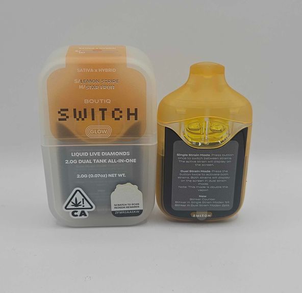 Boutiq Switch / Glow - Disposable - Lemon Stripe x Star Fruit - 2G