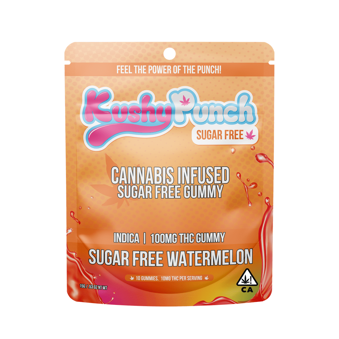 Kushy Punch - Sugar Free Watermelon - Tray Gummies - 100mg - Indica