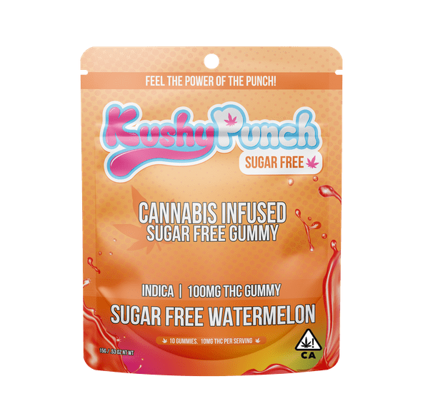 Kushy Punch - Sugar Free Watermelon - Tray Gummies - 100mg - Indica