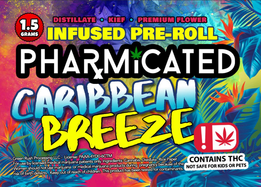 PHARMICATED CARIBBEAN BREEZE INFUSED PREROLL 1.5G