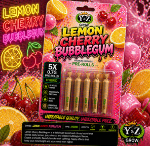 0.7G Pre-Roll: Lemon Cherry Bubblegum (H) 5 PACK