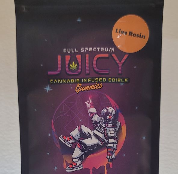 Juicy| Live Rosin Gummies| Huckleberry| 100mg THC