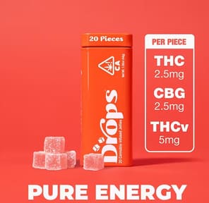 Drops 20pk Strawberry Gummies 100mg THC / 100mg CBG