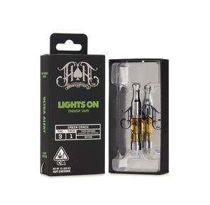 Heavy Hitters - Lights On "Green Crack" Energy Vape 3:1 THC:THCV (Sativa) - 1g Cartridge