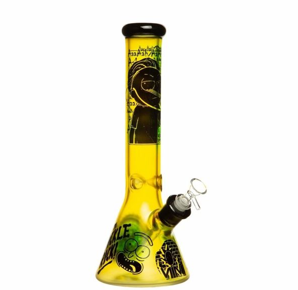 14" Rick and Morty Glass Bong - Assorted Neon Colors