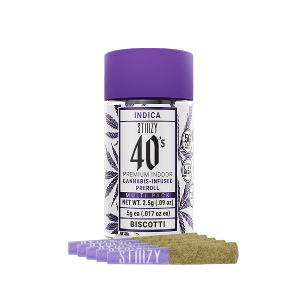 PRE-ORDER ONLY STIIIZY - .5G 40S PREROLL MULTI PACK - BISCOTTI 2.5g