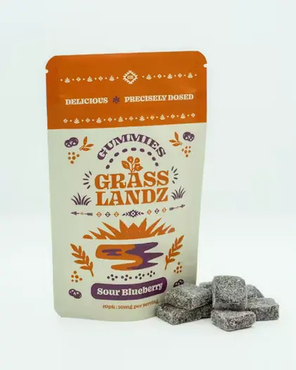 Grasslandz Sour Blueberry Gummies - 100mg THC