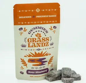Grasslandz Sour Blueberry Gummies - 100mg THC