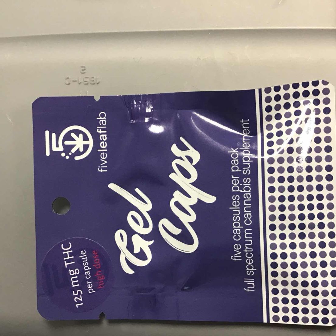 5 leaf labs Gel Cap 125mg THC 5 pack