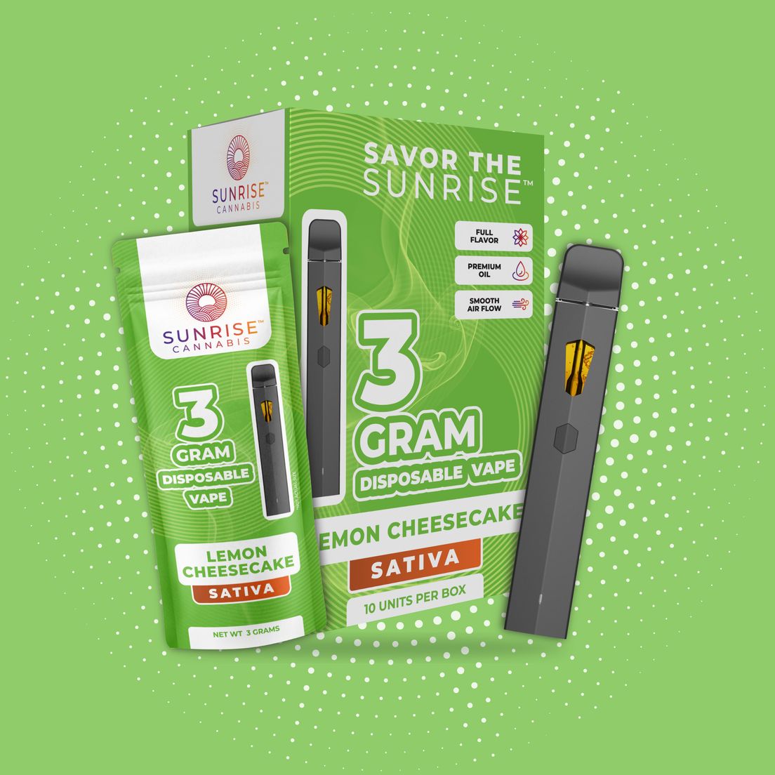 Sunrise 1g Live Resin Disposable - Green Apple