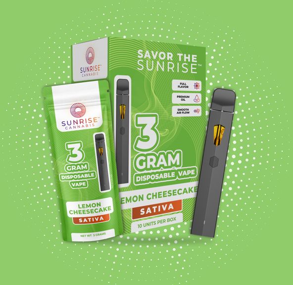 Sunrise 1g Live Resin Disposable - Green Apple