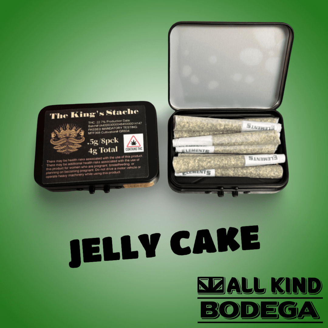 Jelly Cake .5g Preroll 8 Pack (Total Weight 4g) (@Thekingsstache)