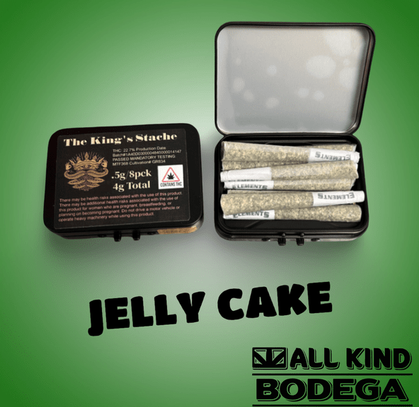Jelly Cake .5g Preroll 8 Pack (Total Weight 4g) (@Thekingsstache)