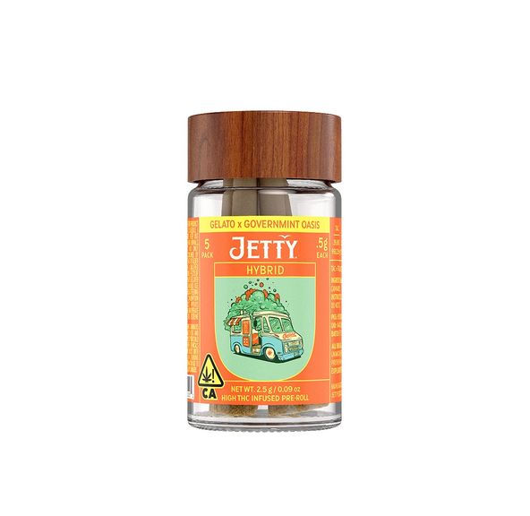 Jetty High THC Infused Pre-roll 5pk Gelato x Governmint Oasis 2.5g