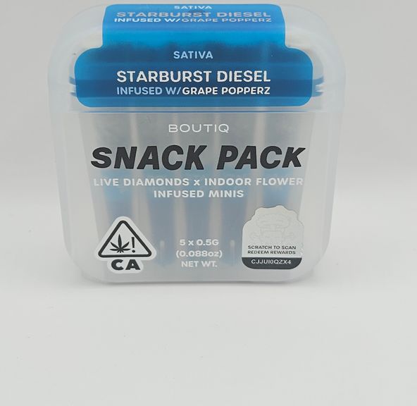 Boutiq Mini Joints (5ct) - Starburst Diesel w/ Grape Popperz