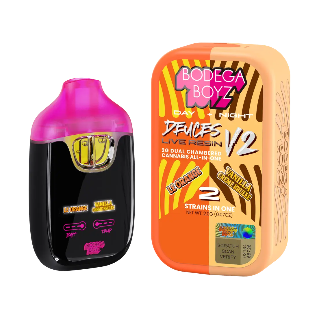 Deuces - Live Resin Vape - Le Orange & Vanilla Creme Brulee 2.00 g